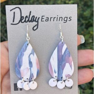 Beautiful drop polymer clay earrings